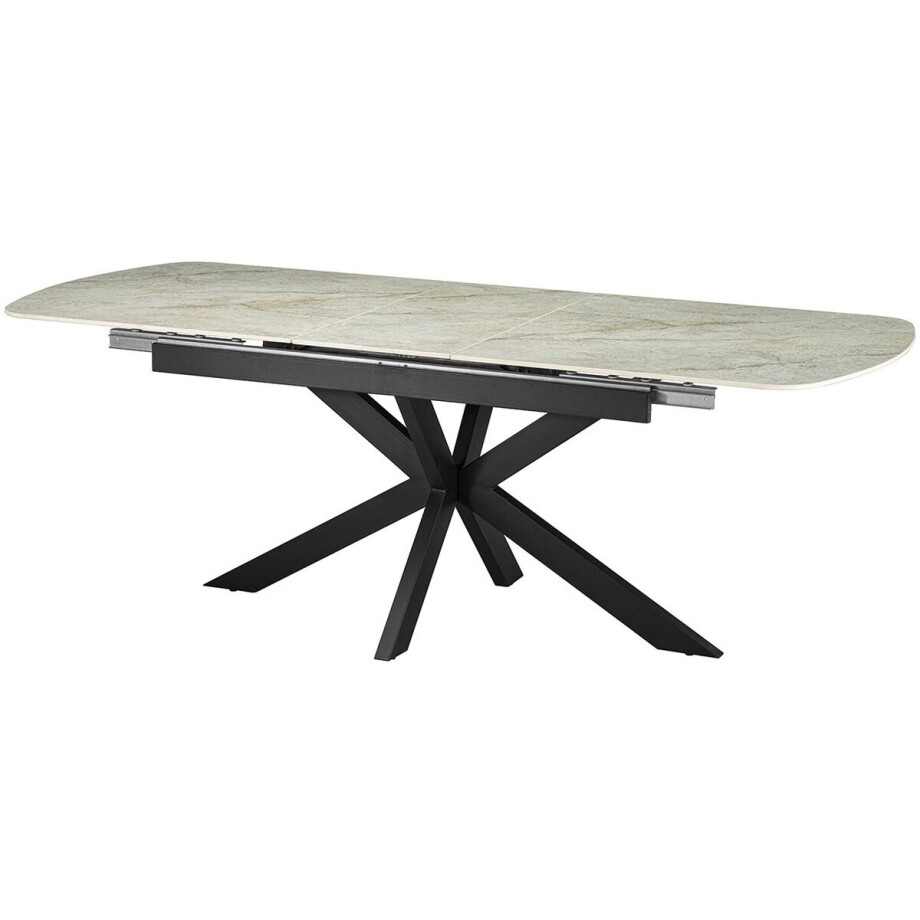 Eetkamertafel uitschuifbaar Arion Beige - Steen - Ovaal - 180x90cm - Hoogte 76 cm afbeelding 1
