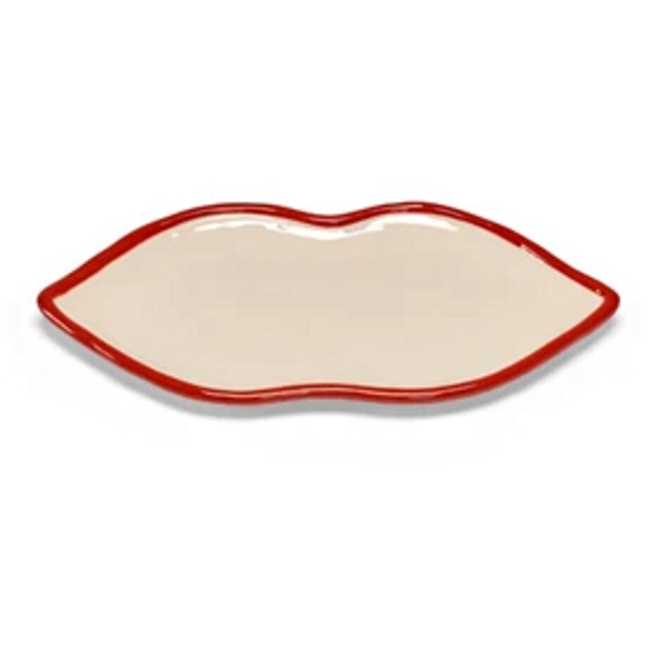 Serax Wouters & Hendrix Les Objets Mouleversants schaal M 22x10cm H1.5cm rood / wit Serax Wouters & Hendrix Les Objets Mouleversants schaal M 22x10cm H1.5cm rood / wit afbeelding 1