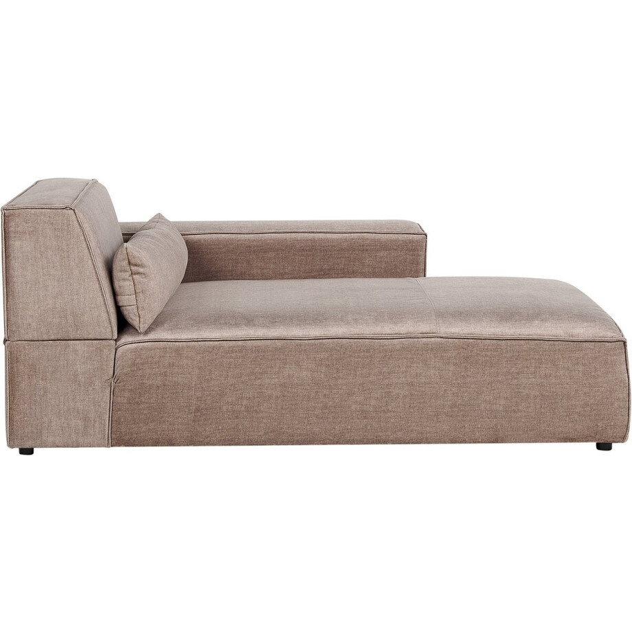 BELIANI HELLNAR - Chaise longue - Lichtbruin - Linkszijdig - Polyester BELIANI HELLNAR - Chaise longue - Lichtbruin - Linkszijdig - Polyester afbeelding 1
