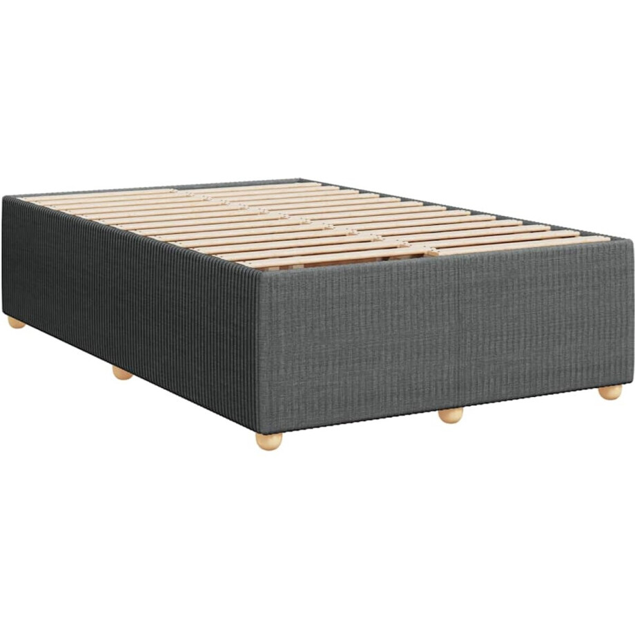 vidaXL - Boxspring - met - matras - stof - donkergrijs - 120x200 - cm afbeelding 1