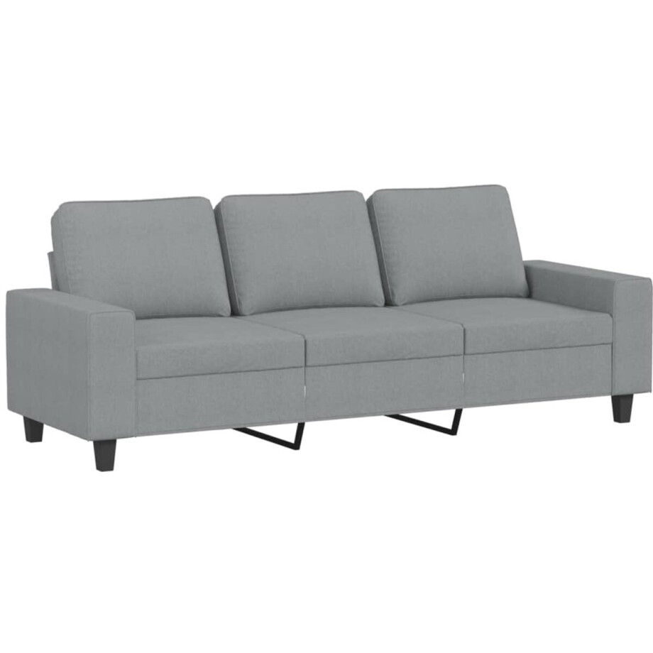 vidaXL - Driezitsbank - 180 - cm - stof - lichtgrijs afbeelding 1