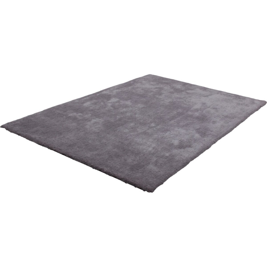 Lalee Velvet-vloerkleed- uni- effen- tapijt- shaggy- hoogpolig- karpet 200x290 cm zilver afbeelding 1