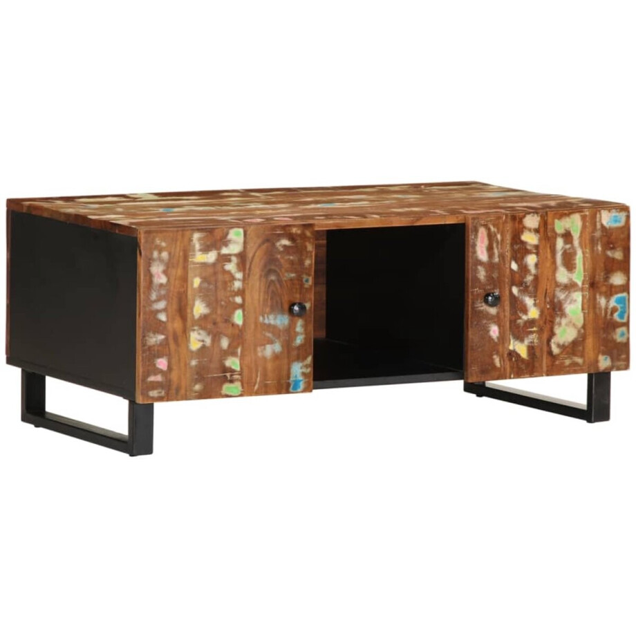 vidaXL Salontafel 100x54x40 cm massief gerecycled hout en bewerkt hout - Salontafel - Salontafels - Tafel - Bijzettafel afbeelding 1