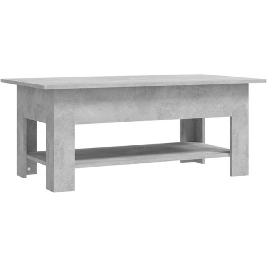 vidaXL - Salontafel - 102x55x42 - cm - bewerkt - hout - betongrijs afbeelding 1