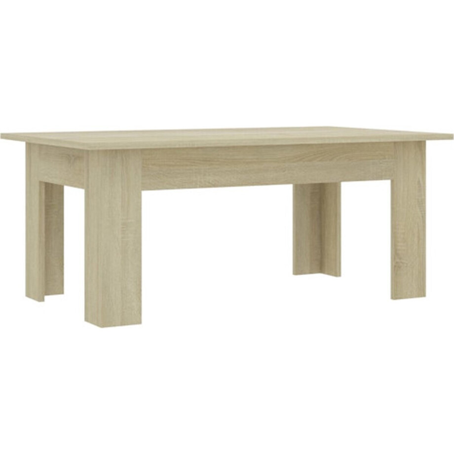 vidaXL - Salontafel - 100x60x42 - cm - bewerkt - hout - sonoma - eikenkleurig vidaXL - Salontafel - 100x60x42 - cm - bewerkt - hout - sonoma - eikenkleurig afbeelding 1