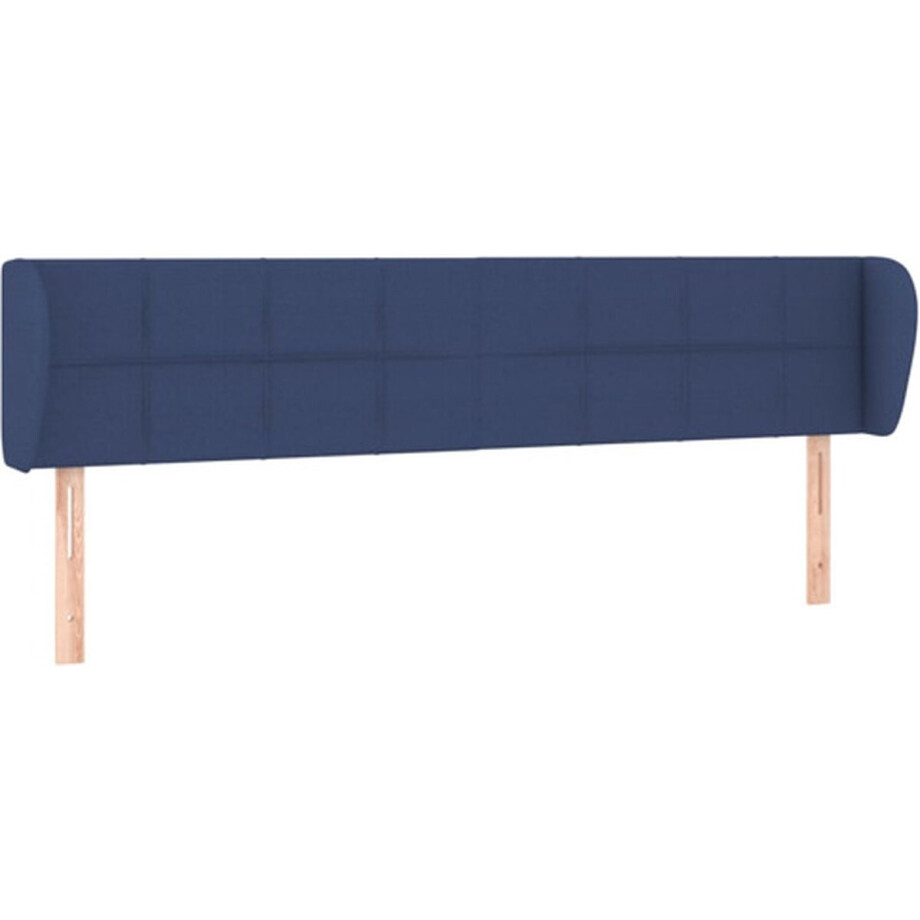 vidaXL - Hoofdbord - met - randen - 163x23x78/88 - cm - stof - blauw afbeelding 1