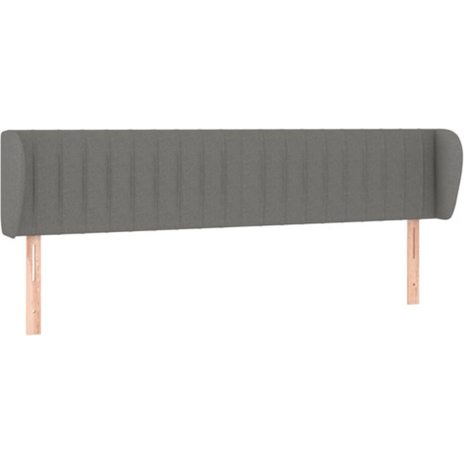 vidaXL - Hoofdbord - met - randen - 183x23x78/88 - cm - stof - donkergrijs afbeelding 1