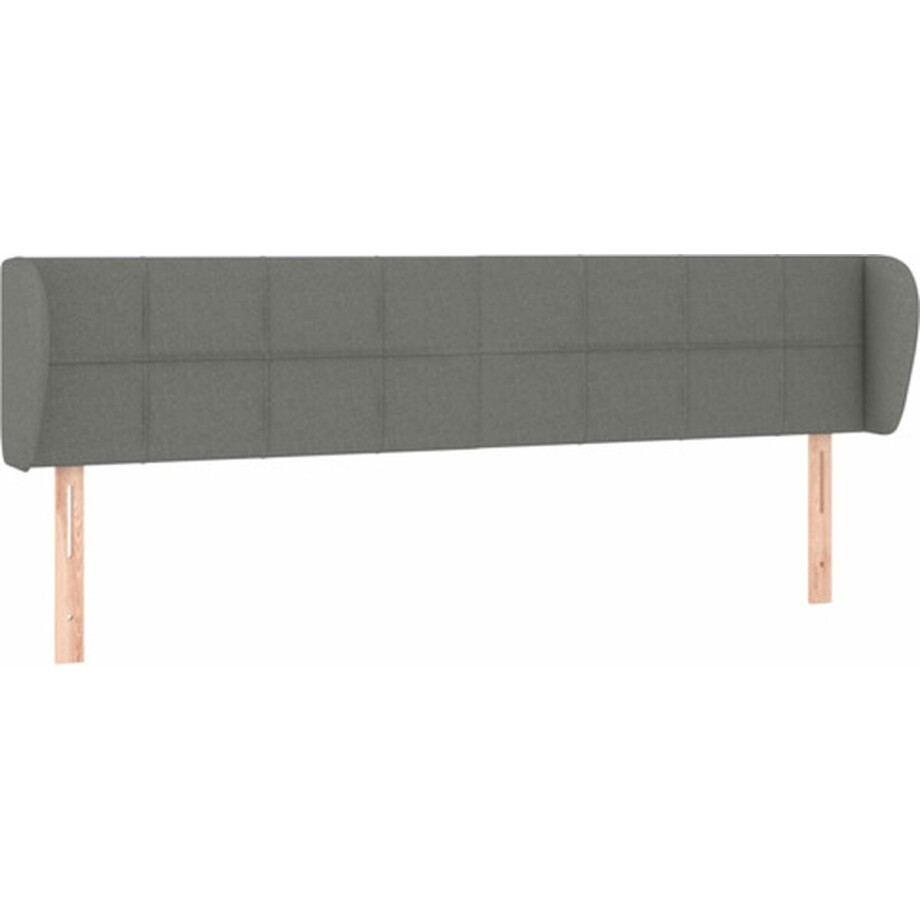 vidaXL - Hoofdbord - met - randen - 163x23x78/88 - cm - stof - donkergrijs afbeelding 1