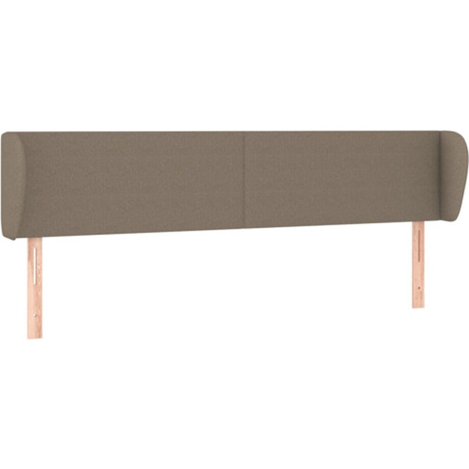 vidaXL - Hoofdbord - met - randen - 203x23x78/88 - cm - stof - taupe afbeelding 1