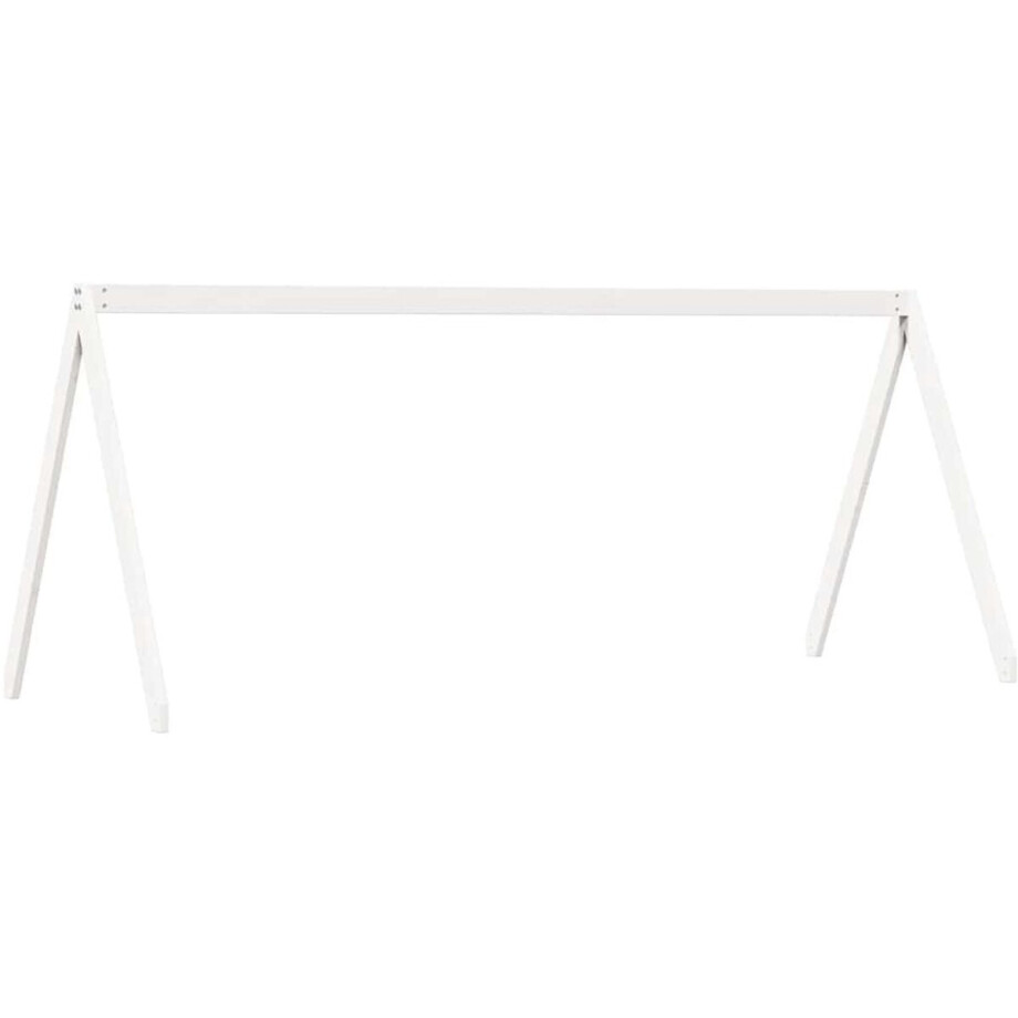 vidaXL - Kinderbedhuisje - 199x95,5x88 - cm - massief - grenenhout - wit afbeelding 1