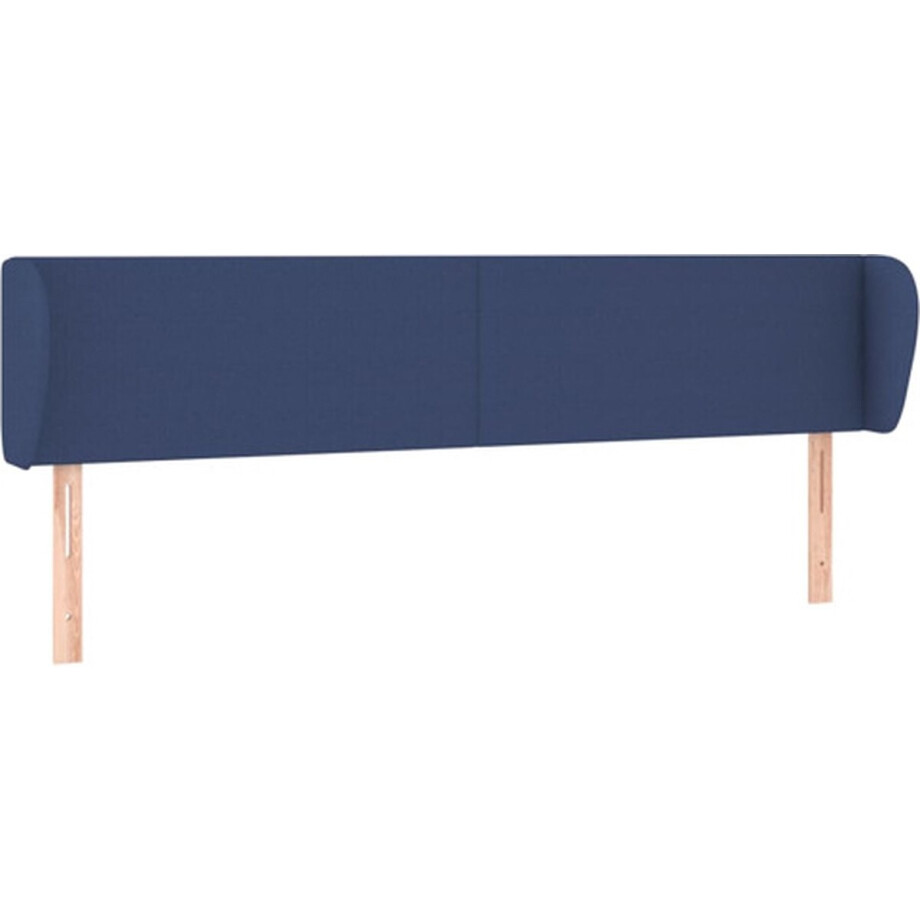 vidaXL - Hoofdbord - met - randen - 203x23x78/88 - cm - stof - blauw afbeelding 1