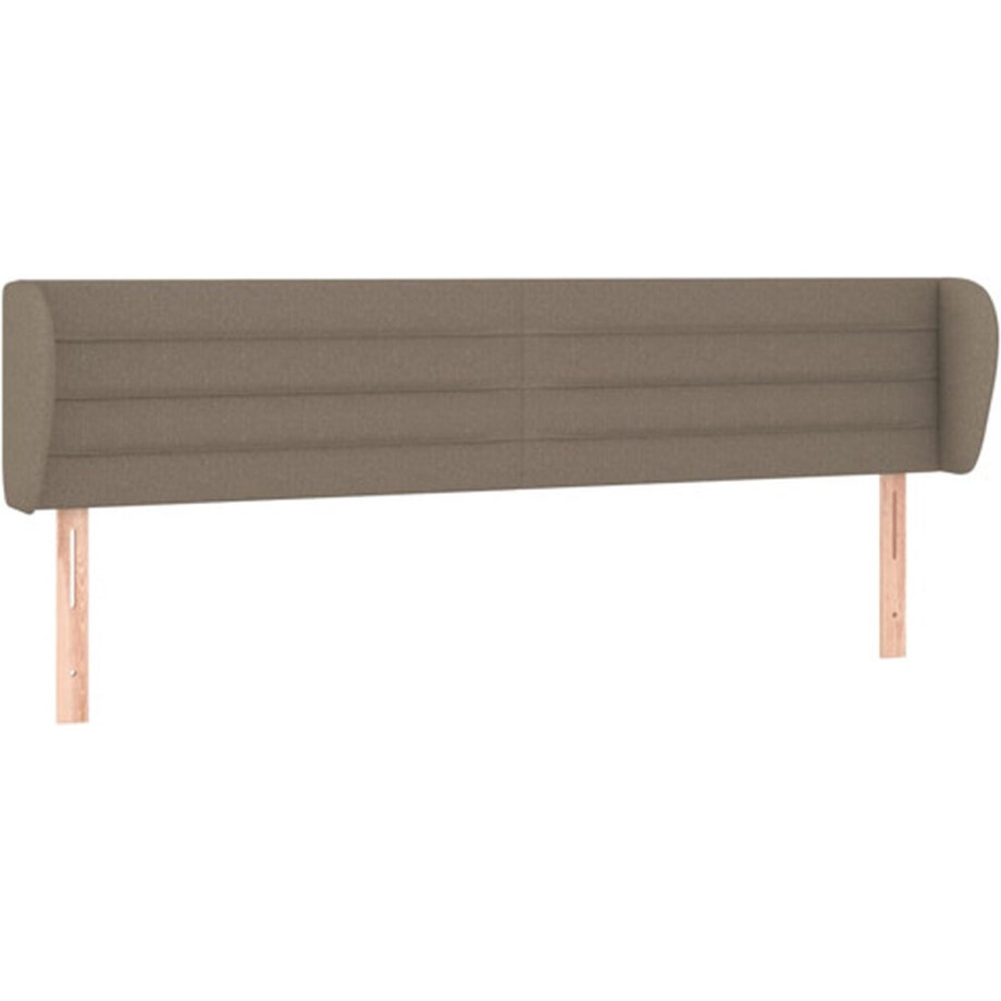 vidaXL - Hoofdbord - met - randen - 203x23x78/88 - cm - stof - taupe vidaXL - Hoofdbord - met - randen - 203x23x78/88 - cm - stof - taupe afbeelding 1