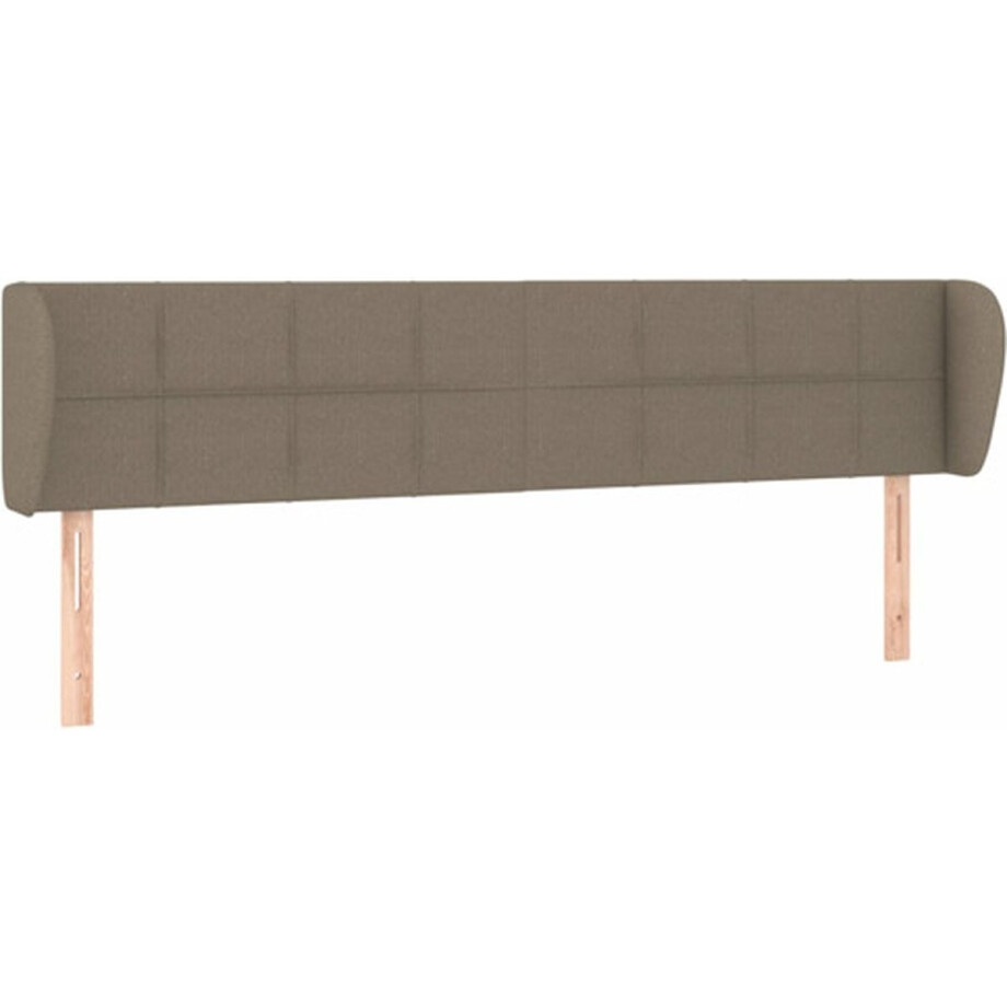 vidaXL - Hoofdbord - met - randen - 163x23x78/88 - cm - stof - taupe vidaXL - Hoofdbord - met - randen - 163x23x78/88 - cm - stof - taupe afbeelding 1