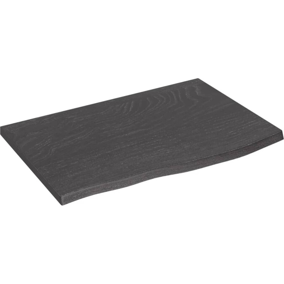vidaXL Houten Wanddecoratie - Eikenhouten Wandschap - Wandschap 60x40x2 cm behandeld massief eikenhout donkerbruin - Vintage Wandplank - Bruine Wandplank - Wandplanken Set afbeelding 1