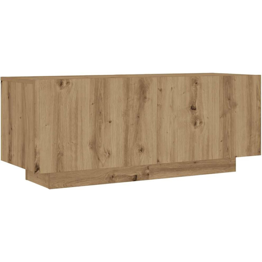 vidaXL - Nachtkastje - 100x35x40 - cm - bewerkt - hout - artisanaal - eikenkleur vidaXL - Nachtkastje - 100x35x40 - cm - bewerkt - hout - artisanaal - eikenkleur afbeelding 1