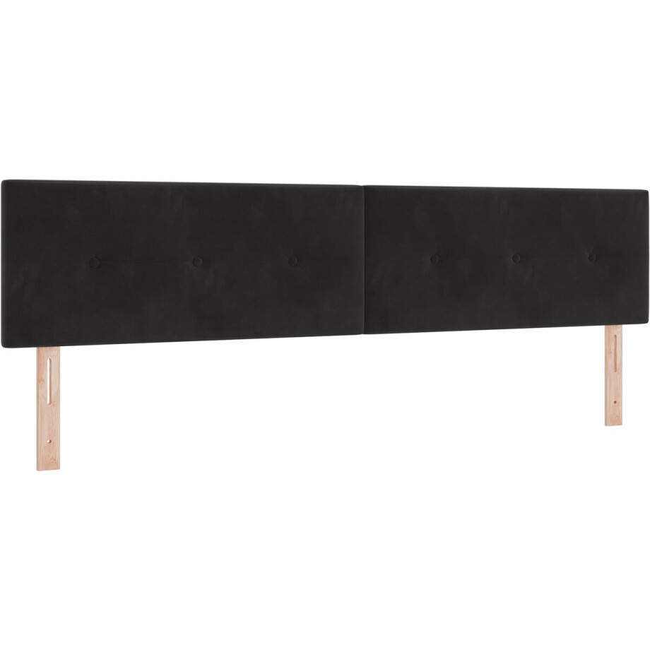 vidaXL - Hoofdbord - Zwart - 200 - cm - Fluweel vidaXL - Hoofdbord - Zwart - 200 - cm - Fluweel afbeelding 1