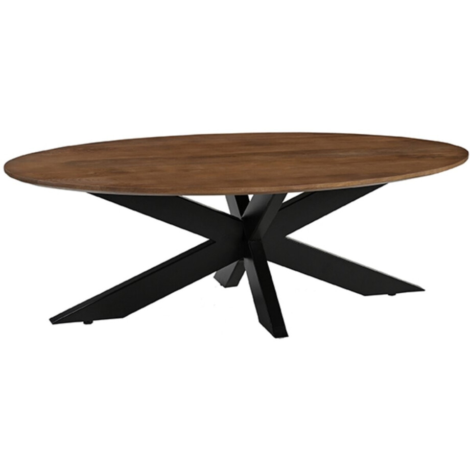 LABEL51 James Salontafel - Bruin - Hout - 130 cm - Rond afbeelding 1