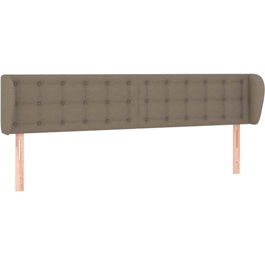 vidaXL - Hoofdbord - met - randen - 163x23x78/88 - cm - stof - taupe afbeelding 1