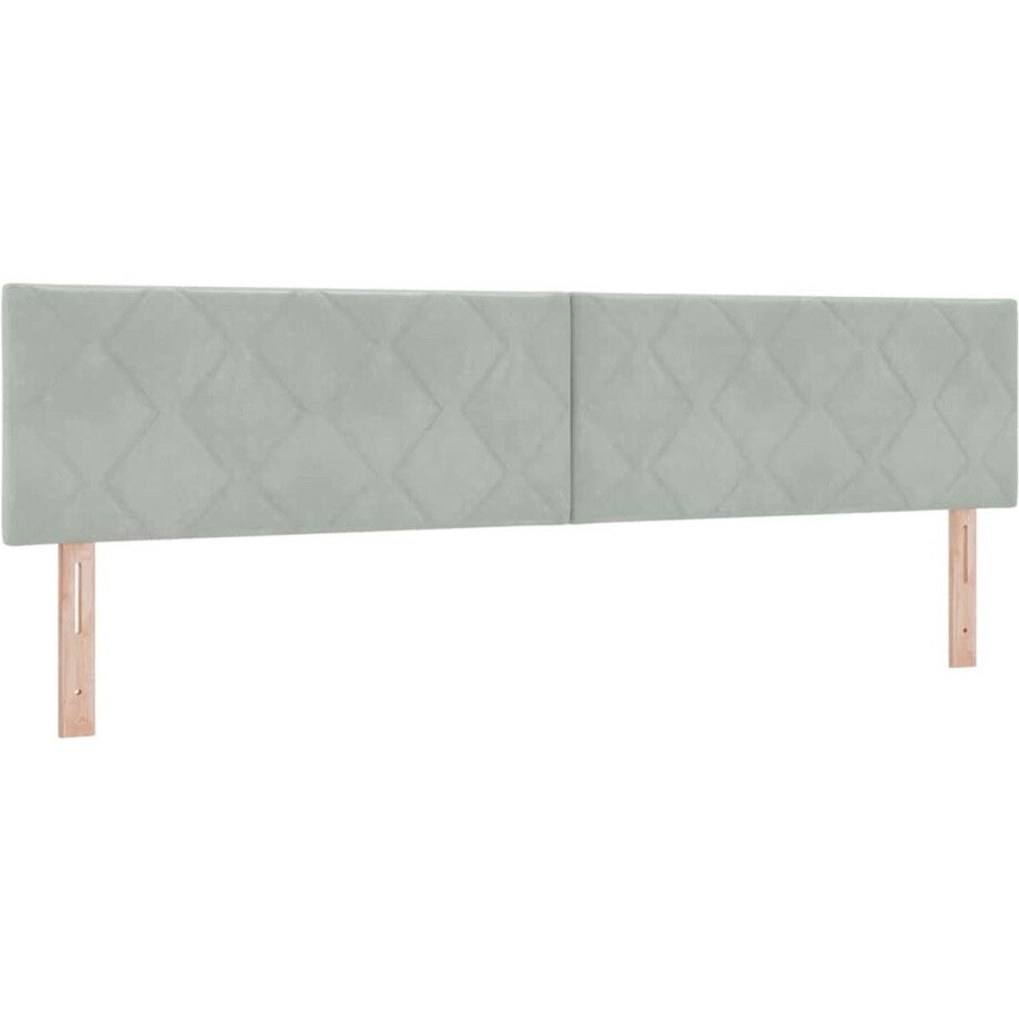 vidaXL - Boxspring - bed - met - hoofdeinde - Lichtgrijs - 200 - x - 200 - cm - Fluweel afbeelding 1