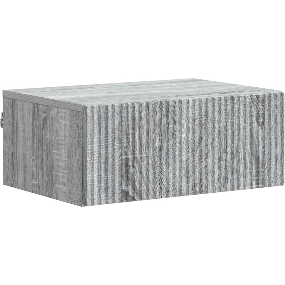 vidaXL - Muurbevestigde - Nachttafel - Grijs - sonoma - 49 - x - 34,5 - x - 20 - cm afbeelding 1