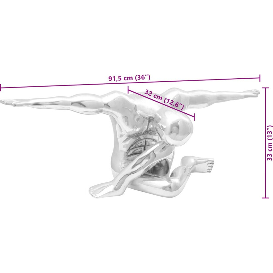 vidaXL - Sculptuur - Zilver - 91,5 - x - 32 - x - 33 - cm - Aluminium vidaXL - Sculptuur - Zilver - 91,5 - x - 32 - x - 33 - cm - Aluminium afbeelding 1