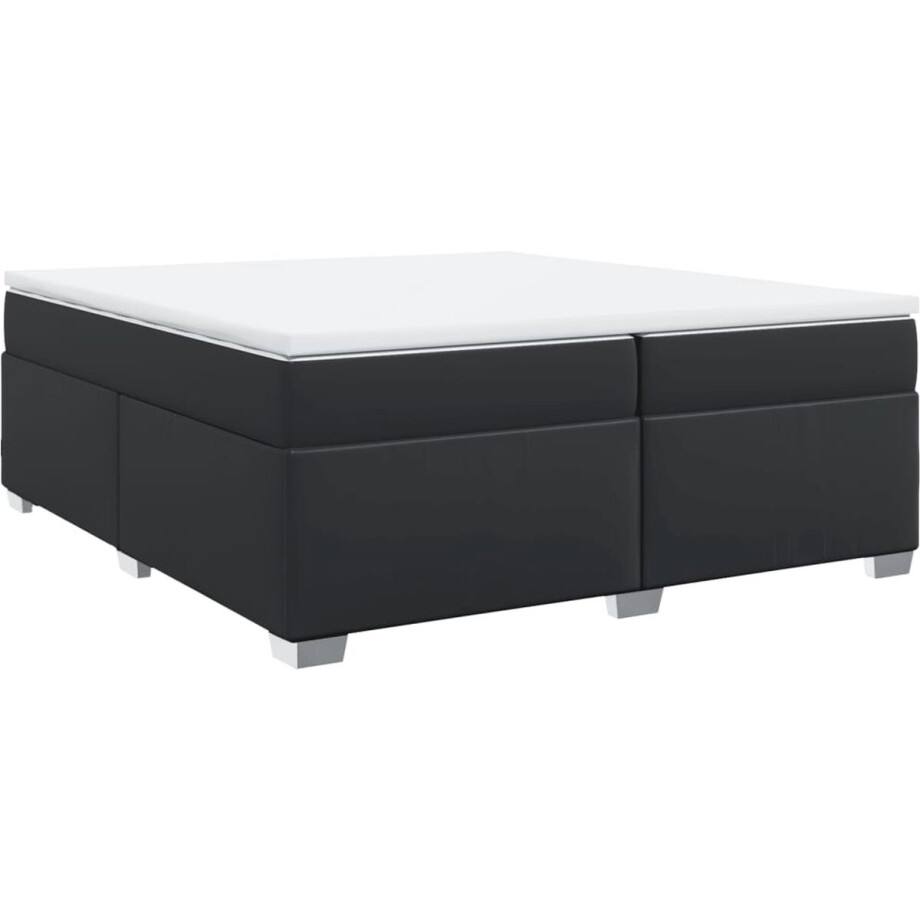 vidaXL - Boxspring - met - matras - kunstleer - zwart - 200x200 - cm afbeelding 1