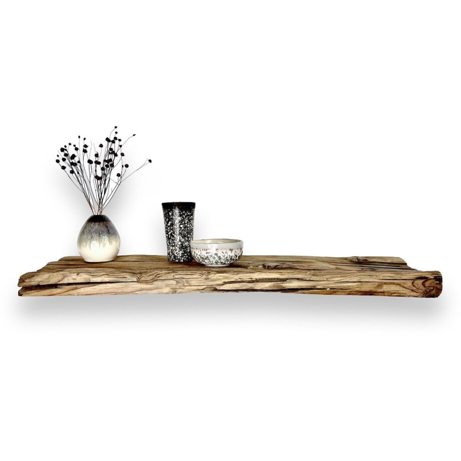 Zwevende rustiek eiken spoorweg wandplank 120 x 20 cm - Wandplank zwevend - Wandplank hout - Boomstam - Boomstam plank - Wandplanken zwevend - Wand plank Zwevende rustiek eiken spoorweg wandplank 120 x 20 cm - Wandplank zwevend - Wandplank hout - Boomstam - Boomstam plank - Wandplanken zwevend - Wand plank afbeelding 1