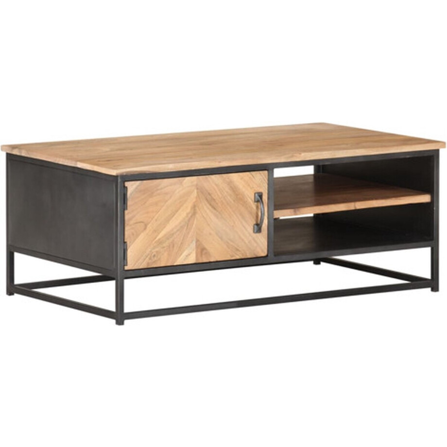 vidaXL - Salontafel - 90x50x35 - cm - massief - acaciahout afbeelding 1