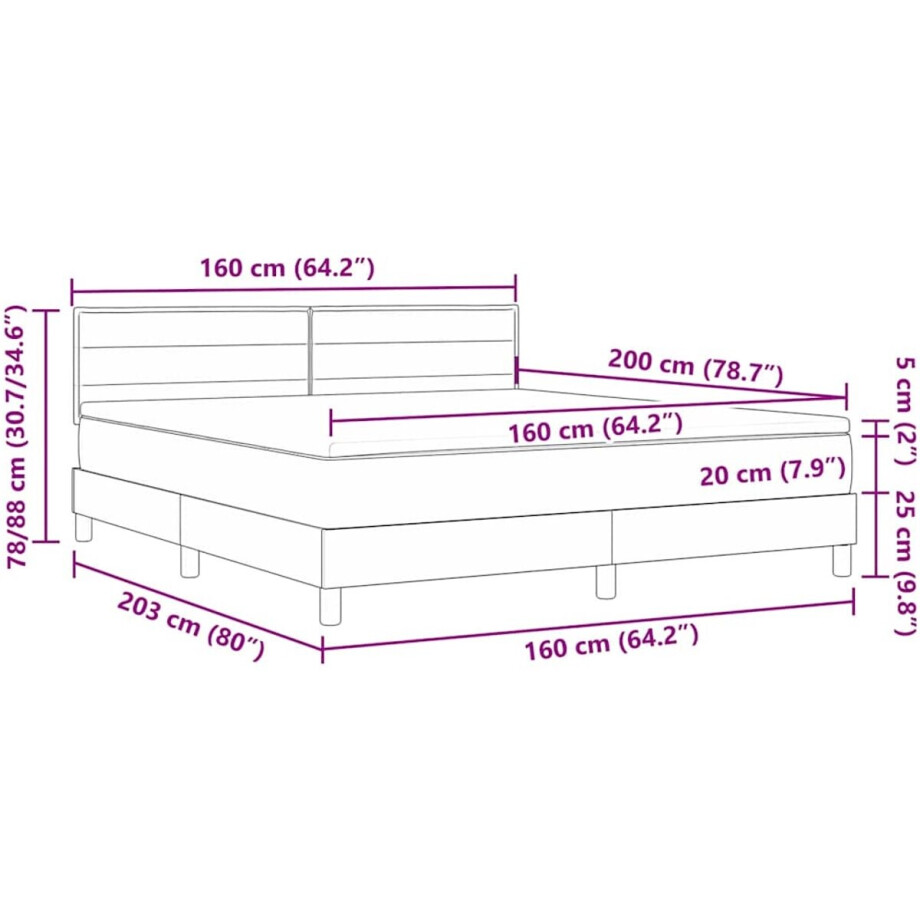 vidaXL - Boxspring - bed - met - hoofdeinde - Lichtgrijs - 160 - x - 200 - cm - Stof vidaXL - Boxspring - bed - met - hoofdeinde - Lichtgrijs - 160 - x - 200 - cm - Stof afbeelding 1