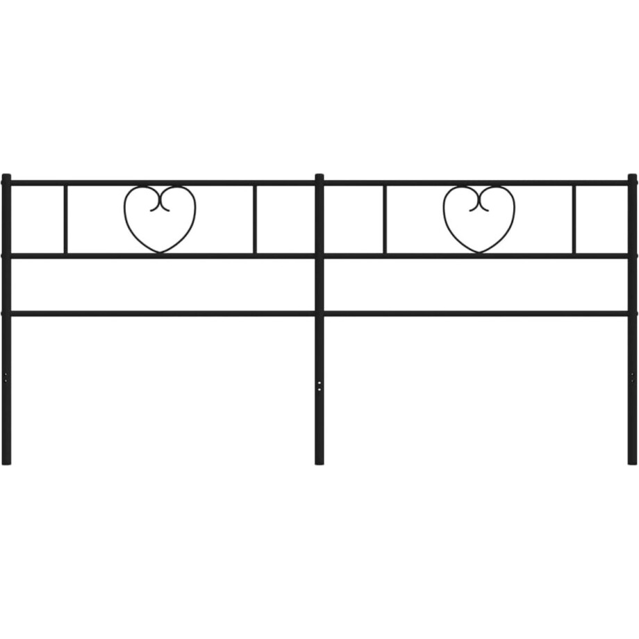 vidaXL - Vervangend - hoofdbord - 200 - cm - metaal - zwart vidaXL - Vervangend - hoofdbord - 200 - cm - metaal - zwart afbeelding 1