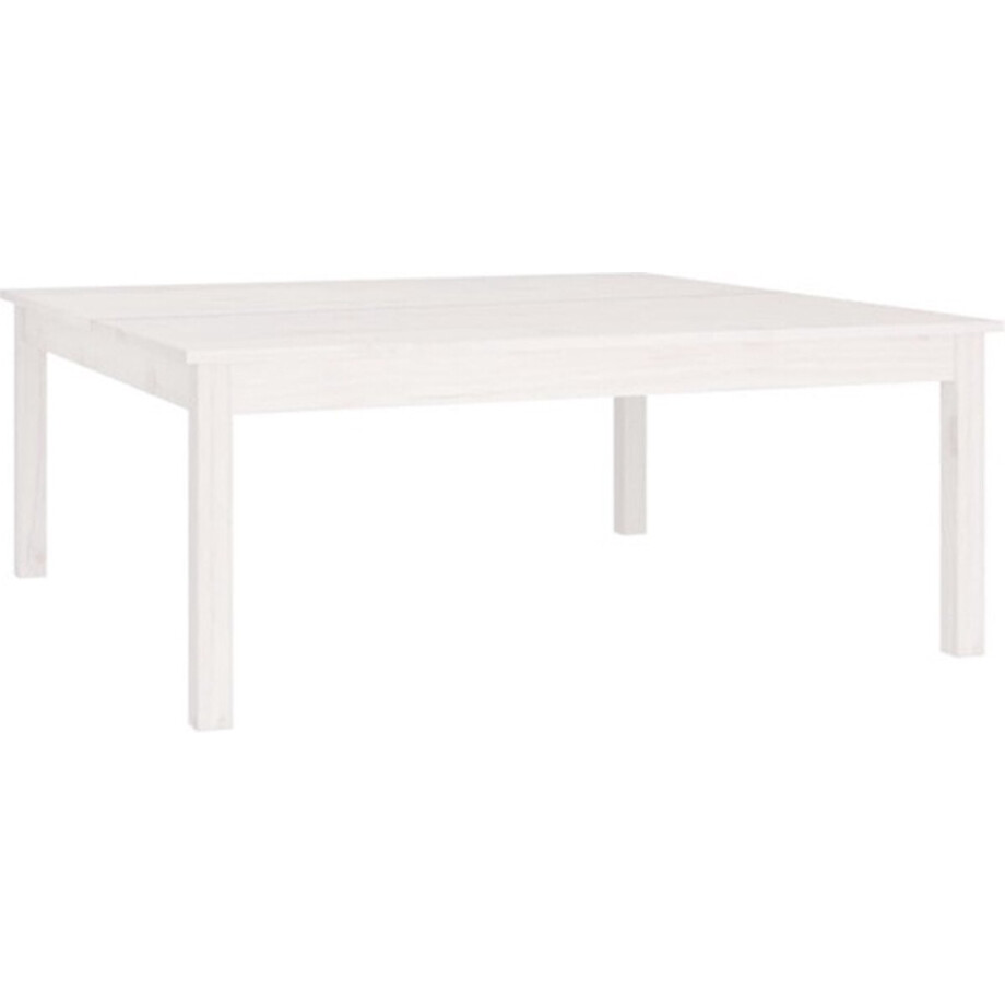 vidaXL - Salontafel - 100x100x40 - cm - massief - grenenhout - wit vidaXL - Salontafel - 100x100x40 - cm - massief - grenenhout - wit afbeelding 1
