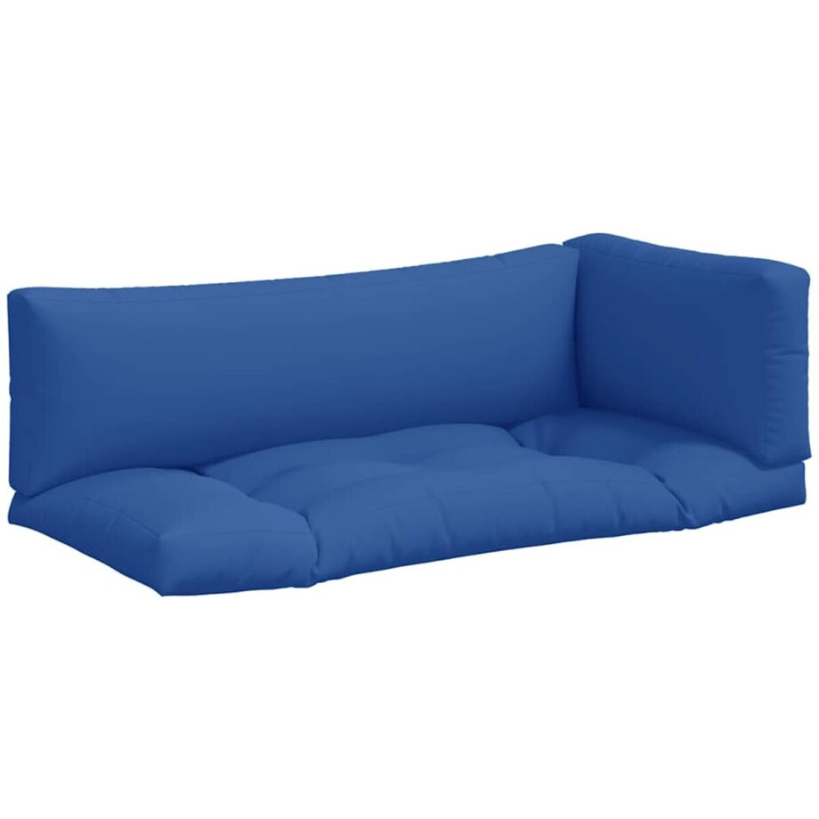 vidaXL - Palletkussens - 3 - st - stof - blauw vidaXL - Palletkussens - 3 - st - stof - blauw afbeelding 1