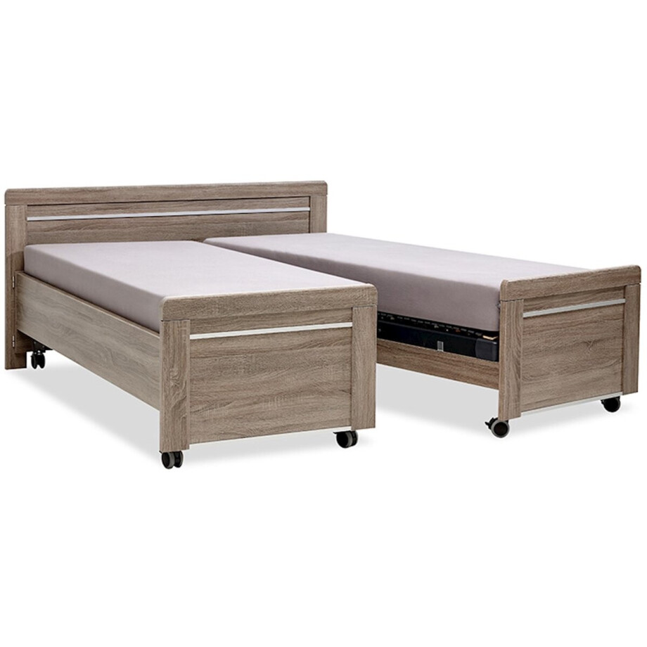 B Bright Bed Bienne Tradi uitrijdbaar - 180 x 200 cm - truffel eiken B Bright Bed Bienne Tradi uitrijdbaar - 180 x 200 cm - truffel eiken afbeelding 1