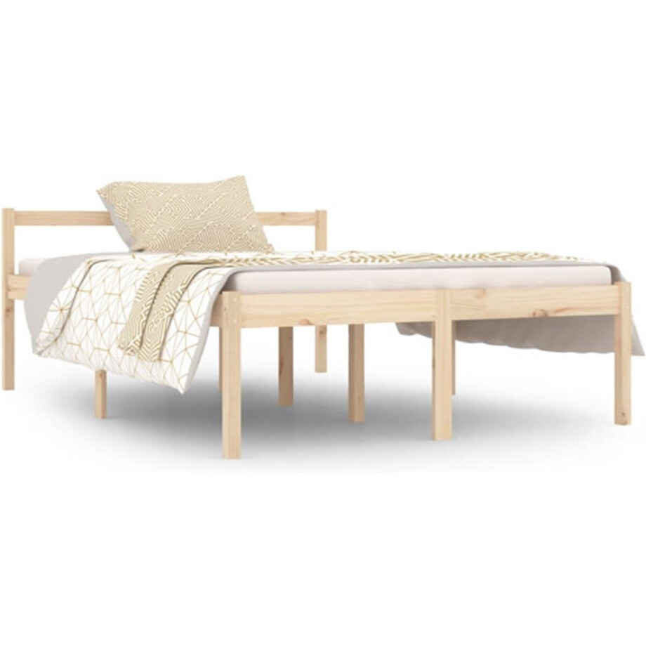 vidaXL - Seniorenbed - massief - grenenhout - 140x190 - cm vidaXL - Seniorenbed - massief - grenenhout - 140x190 - cm afbeelding 1