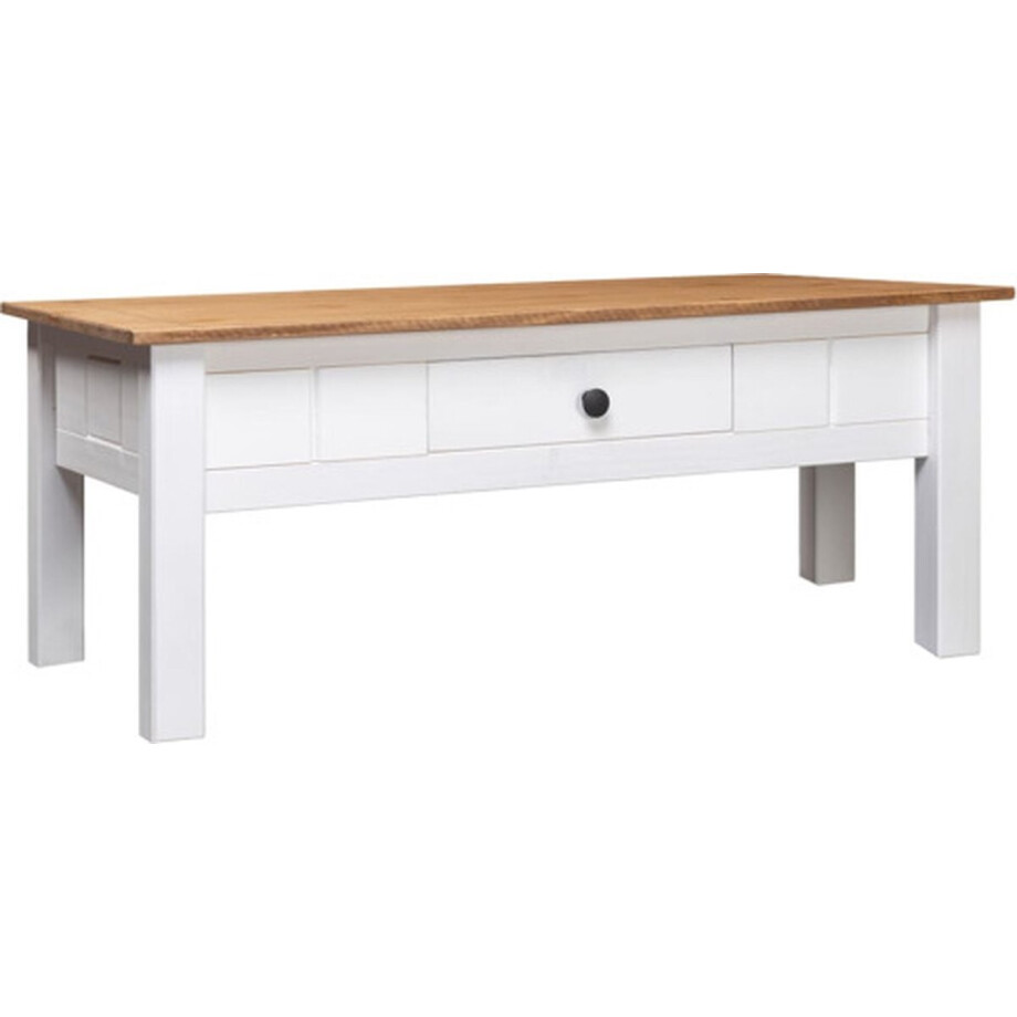 vidaXL - Salontafel - Panama - Range - 100x60x43,5 - cm - massief - grenenhout - wit afbeelding 1