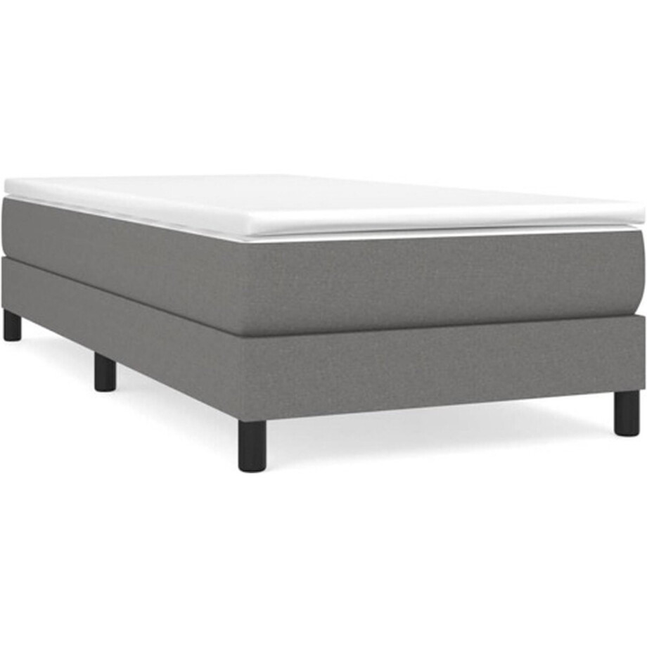 vidaXL - Boxspring - bed - 80x200 - cm - stof - donkergrijs afbeelding 1