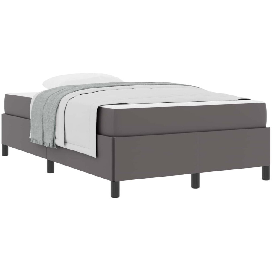 vidaXL - Bedframe - met - matras - Grijs - 120 - x - 200 - cm - Stof afbeelding 1