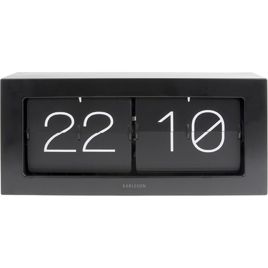 Karlsson Wand- / Tafelklok Boxed - Flip XL - Mat Zwart - 37x17,5x9cm - Scandinavisch afbeelding 1