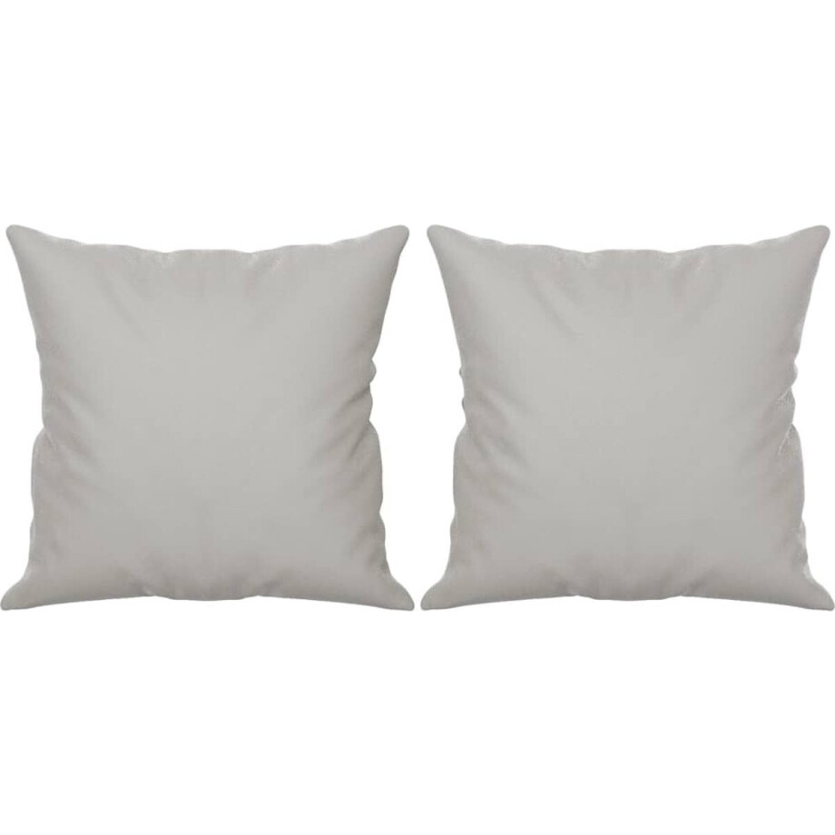 vidaXL - Sierkussens - 2 - st - 40x40 - cm - microvezelstof - lichtgrijs afbeelding 1