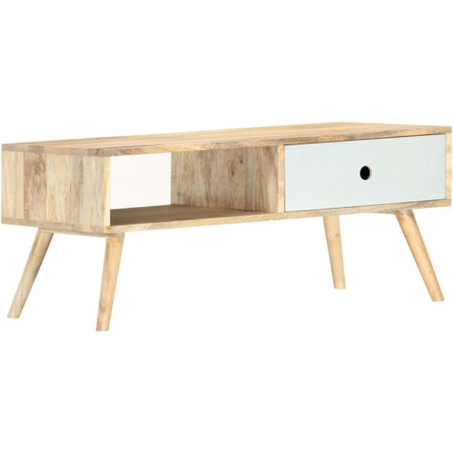 vidaXL - Salontafel - 90x50x40 - cm - massief - mangohout afbeelding 1