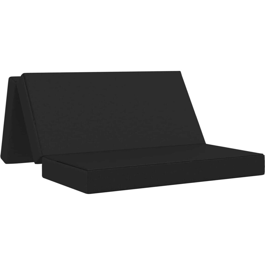 vidaXL - Vouwbare - Sofa - Bed - 160 - x - 67 - x - 45 - cm - Zwart afbeelding 1