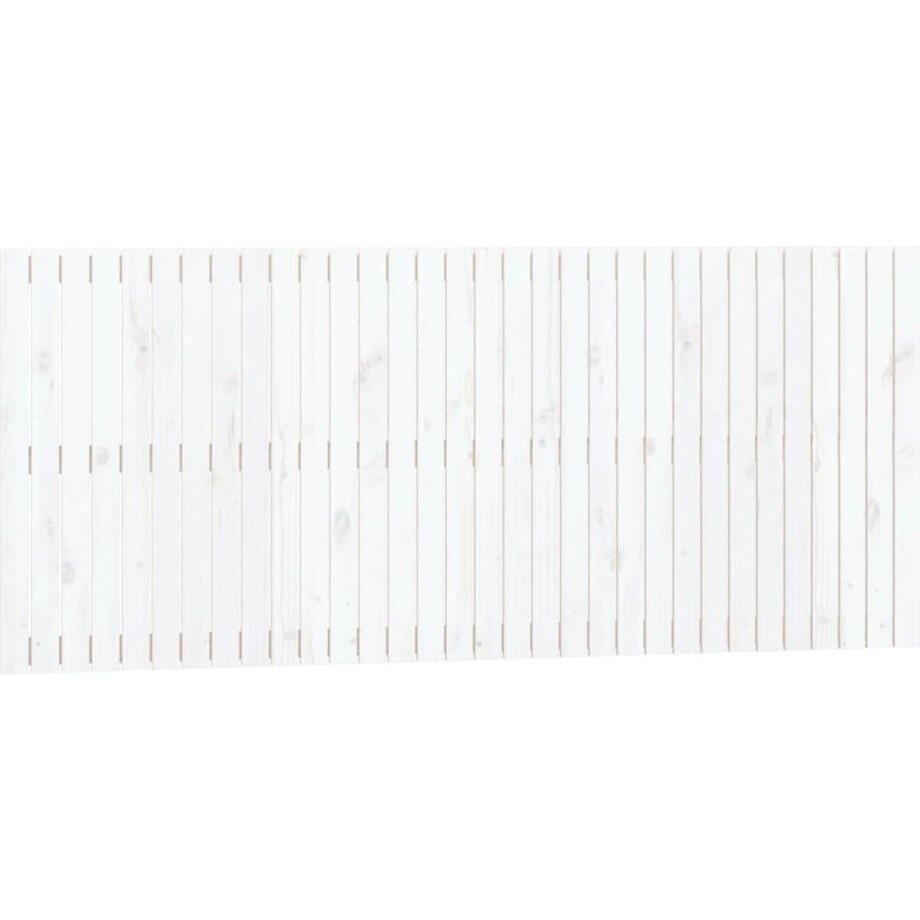 vidaXL - Wandhoofdbord - 204x3x90 - cm - massief - grenenhout - wit afbeelding 1