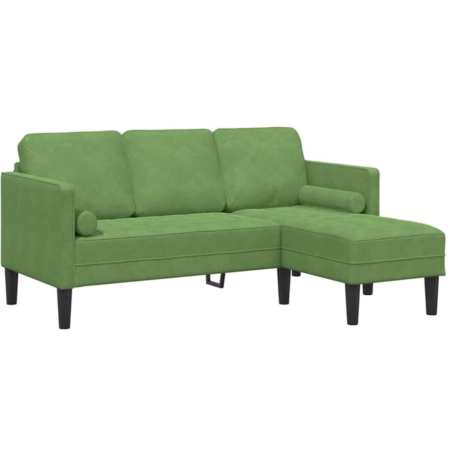 vidaXL - Bankstel - met - kussen - Lichtgroen - Polyester afbeelding 1