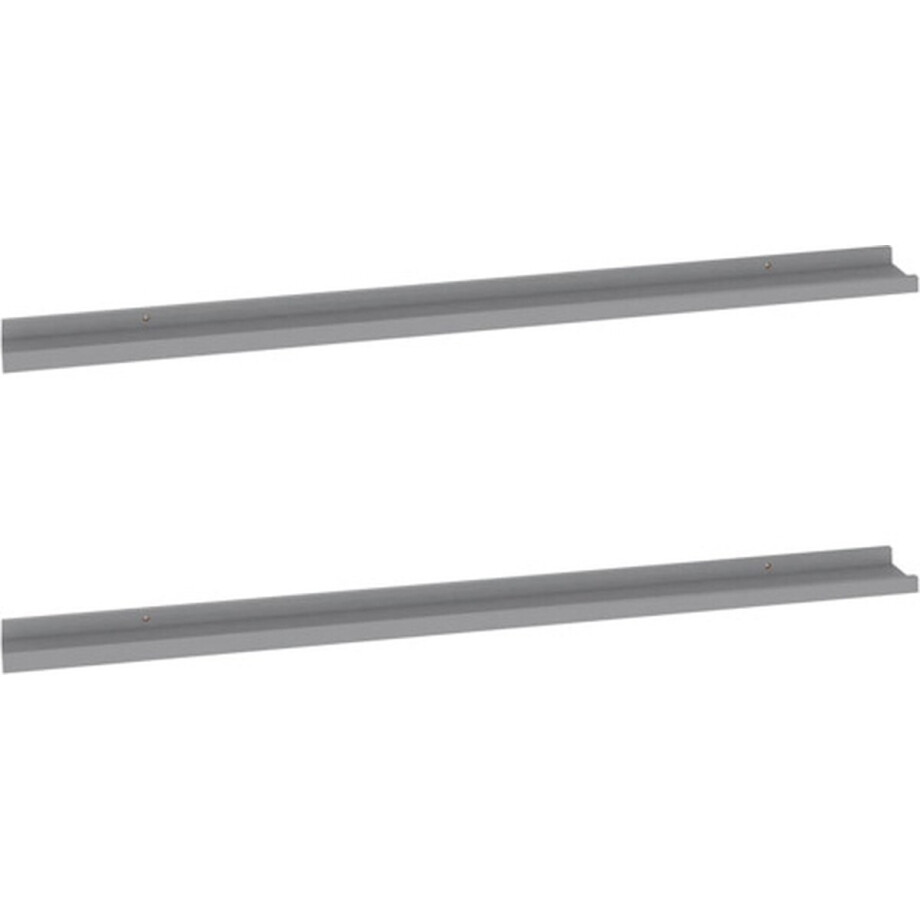 vidaXL - Wandschappen - 2 - st - 115x9x3 - cm - grijs afbeelding 1