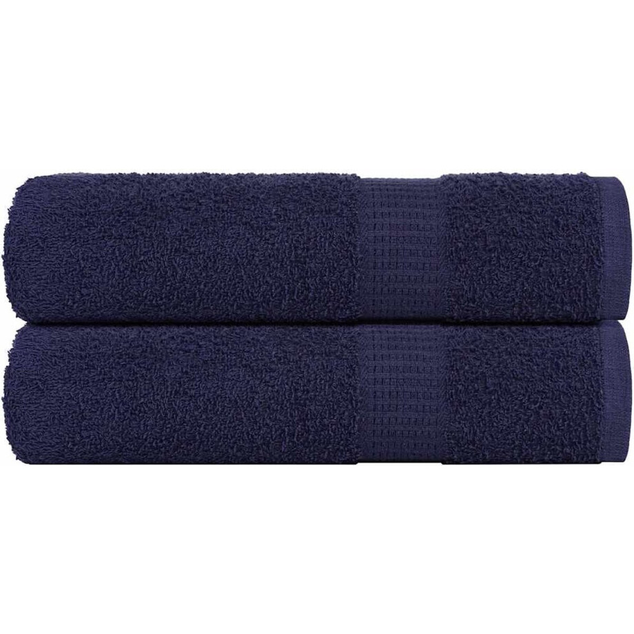 vidaXL - Douchehanddoeken - FROGN - 2 - st - 70x140 - cm - 360 - g/m² - marineblauw vidaXL - Douchehanddoeken - FROGN - 2 - st - 70x140 - cm - 360 - g/m² - marineblauw afbeelding 1