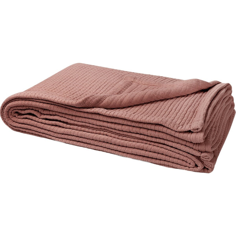 Yumeko sprei mousseline katoen stitch roze cloud 200x220 Yumeko sprei mousseline katoen stitch roze cloud 200x220 afbeelding 1