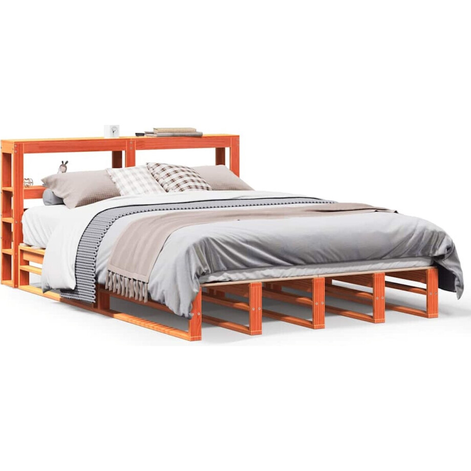 vidaXL - Bedframe - zonder - matras - massief - grenenhout - wasbruin - 120x200 - cm afbeelding 1