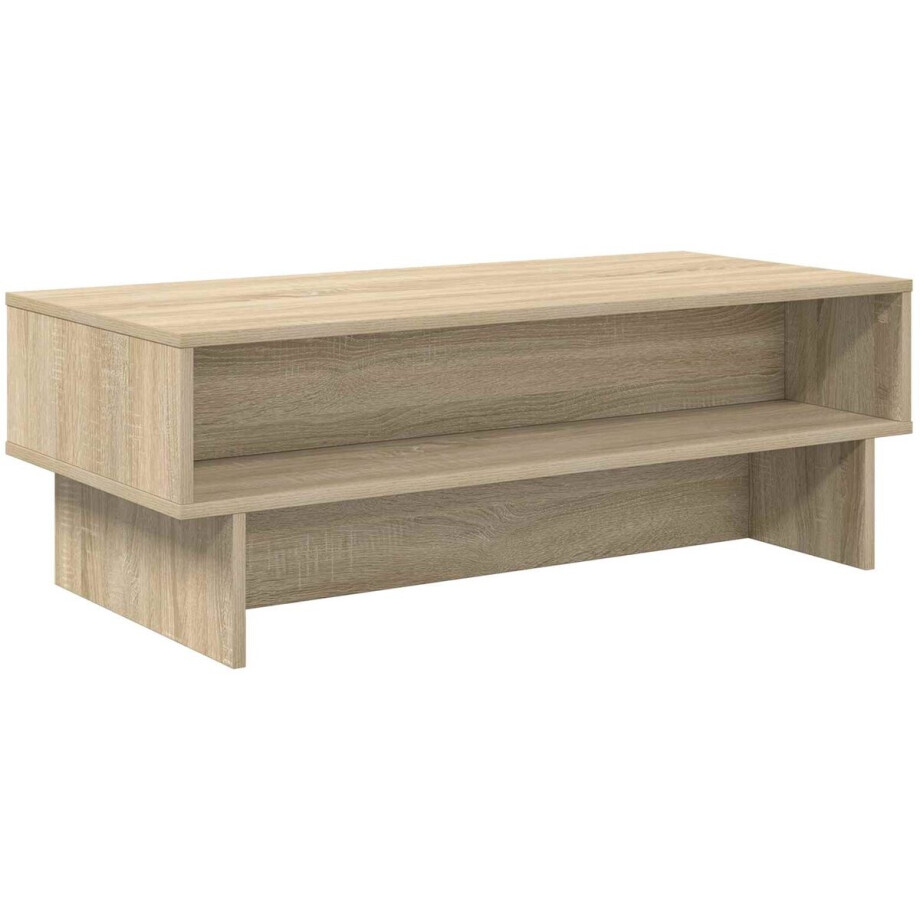 vidaXL - Salontafel - Sonoma - Eik - 100 - x - 46 - x - 35 - cm - Bewerkt - hout afbeelding 1