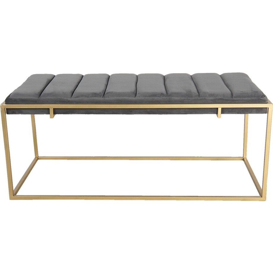 Clayre & Eef Poef 110x50x46 cm Grijs Hout afbeelding 1