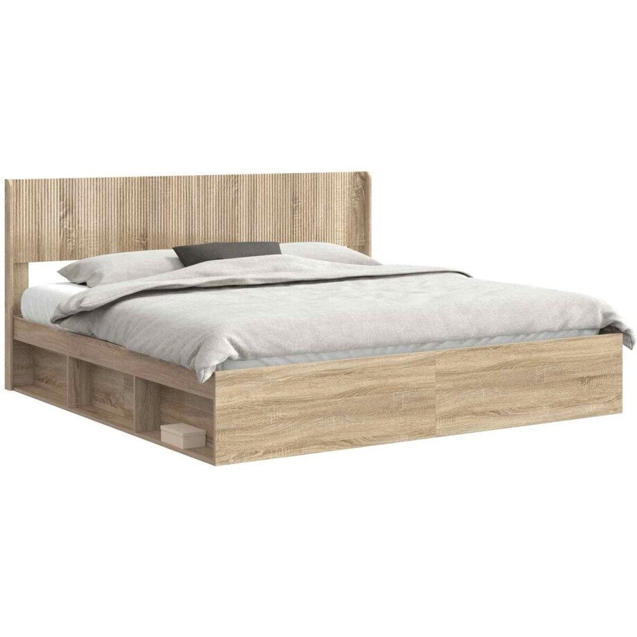 vidaXL - Bedframe - met - opbergruimte - en - hoofdbord - 3 - pcs - Bewerkt - hout vidaXL - Bedframe - met - opbergruimte - en - hoofdbord - 3 - pcs - Bewerkt - hout afbeelding 1